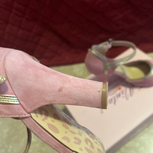 Lola Ramona Rose Pink Gold Suede Heels Great Gatsby Retro Hollywood - Picture 15 of 16